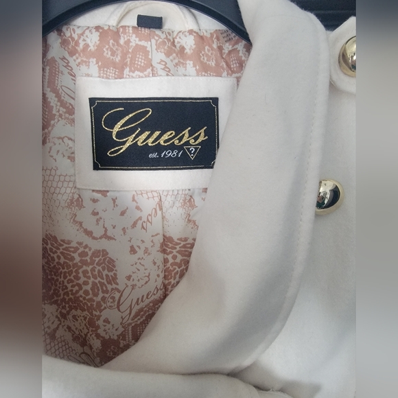 Cream Guess Dress Coat - Picture 3 of 8